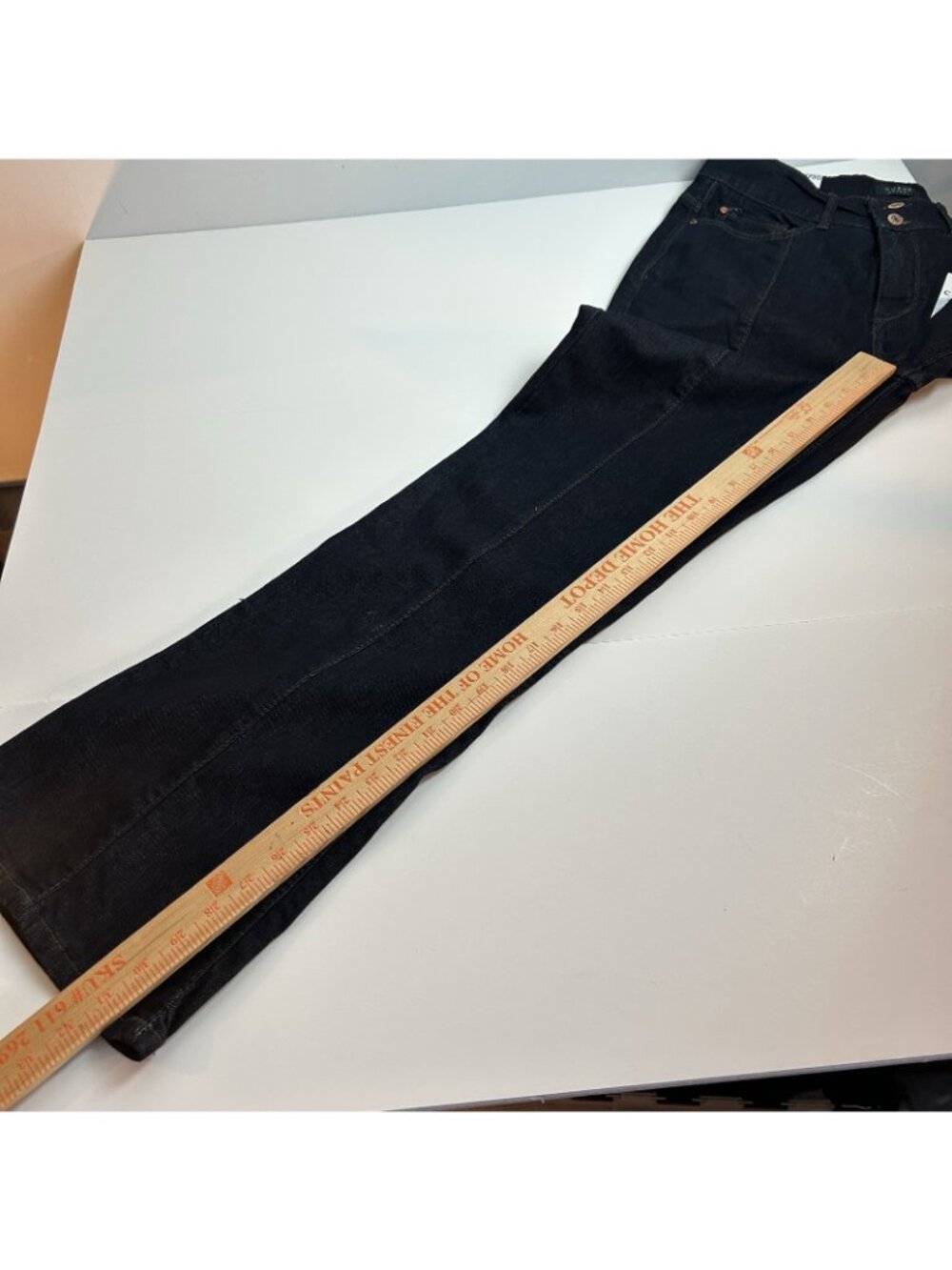 NWT CURVE APPEAL  Size 10/30 High Rise Flare Dark Blue Stretch Jeans Color Rinse - Picture 8 of 12